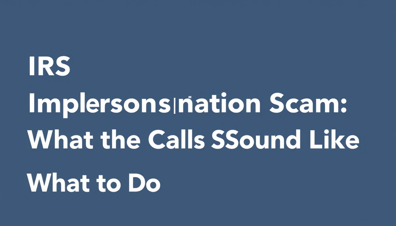 IRS Impersonation Scam: What the Calls Sound Like and What to Do